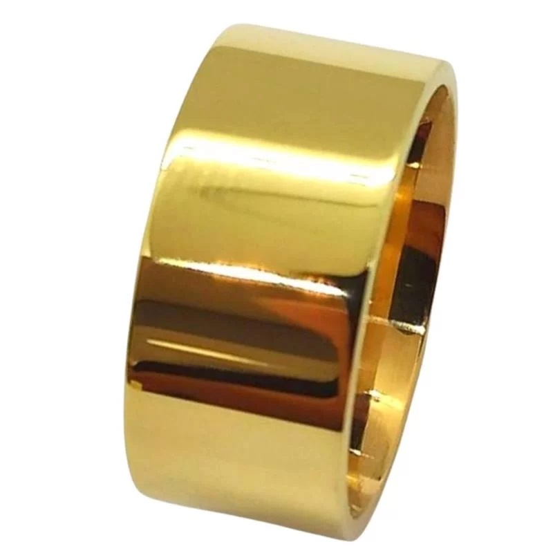 Aliança de Moeda 10mm Anatômica Quadrada Alianca de Moeda 10mm Anatomica Quadrada | Joias Douradas
