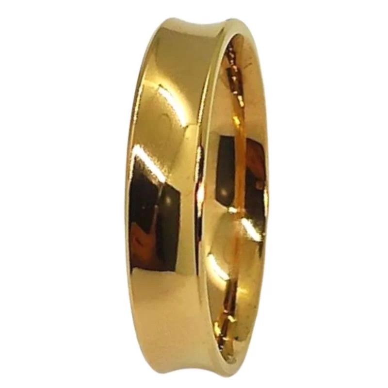 Aliança de Moeda 4mm Anatômica Concava Chanfrada Alianca de Moeda 4mm Anatomica Concava Chanfrada | Joias Douradas