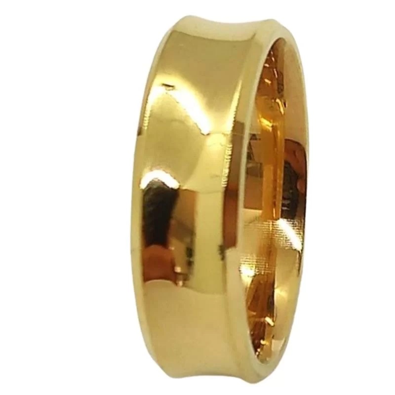 Aliança de Moeda 6mm Concava Chanfrada Alianca de Moeda 6mm Concava Chanfrada | Joias Douradas