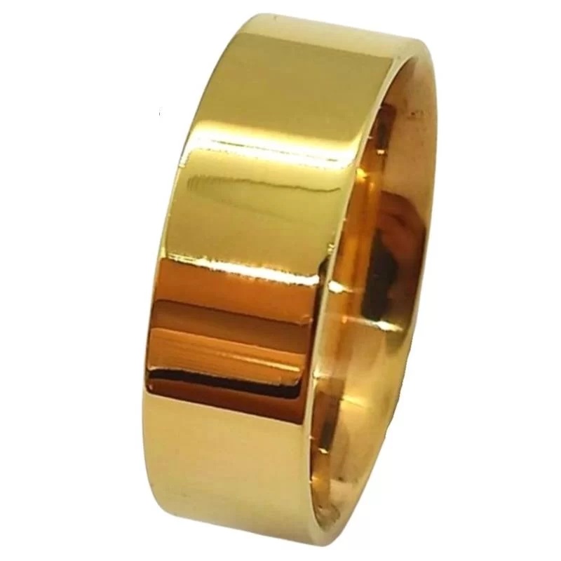 Aliança de Moeda 7mm Anatômica Quadrada Alianca de Moeda 7mm Anatomica Quadrada | Joias Douradas