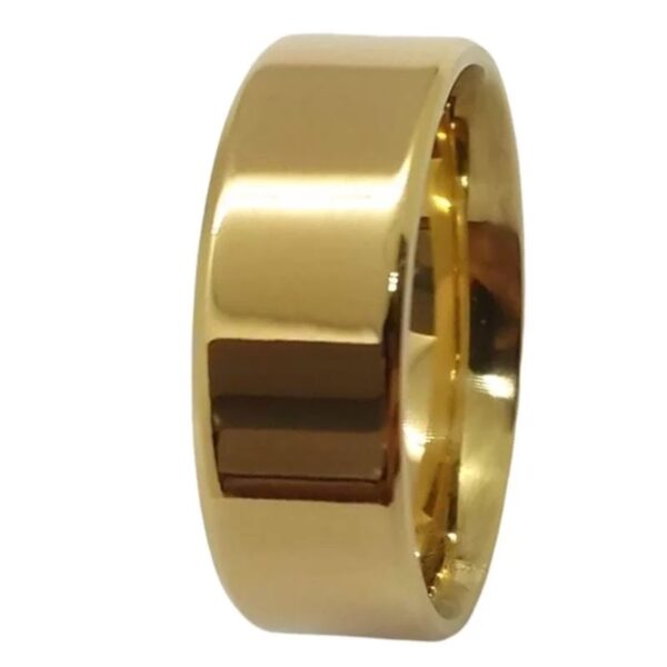 Alianca de Moeda 8mm Quadrada Chanfrada | Joias Douradas