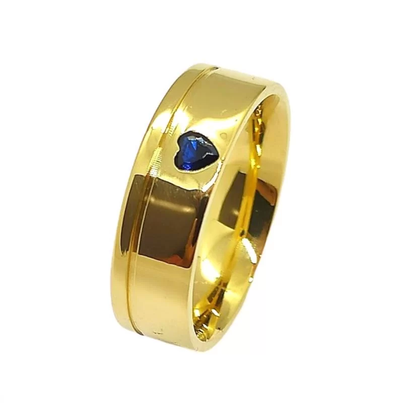 Aliança de Moeda Anatômica 1 pedra 1 friso Alianca de Moeda Anatomica 1 pedra 1 friso | Joias Douradas