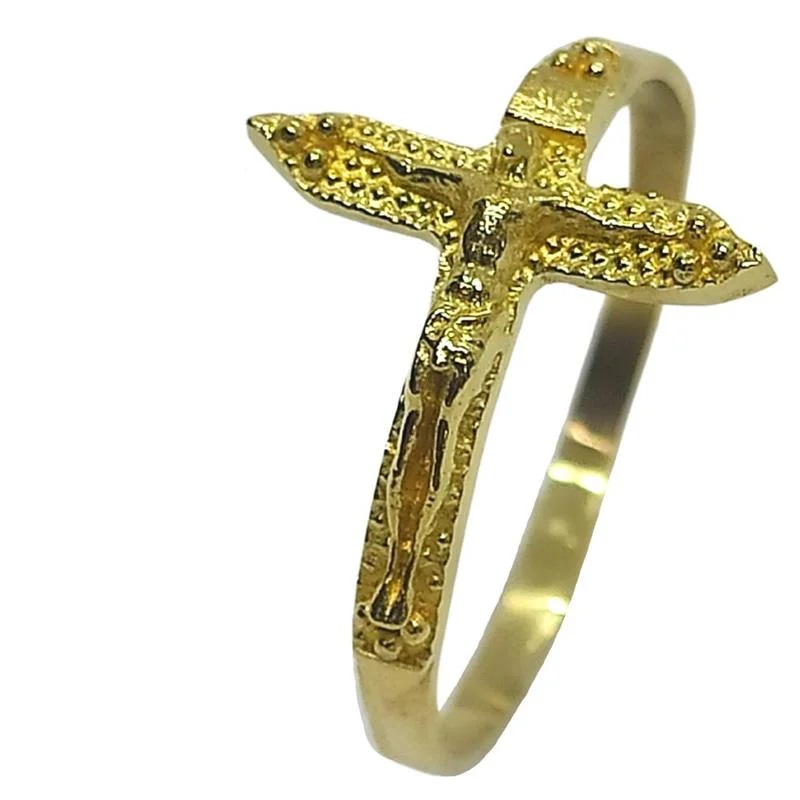 Anel de Moeda Antiga Crucifixo Anel de Moeda Antiga | Joias Douradas